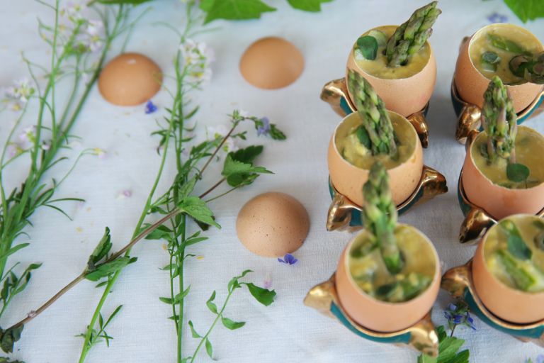 eufs brouillés crémeux aux asperges