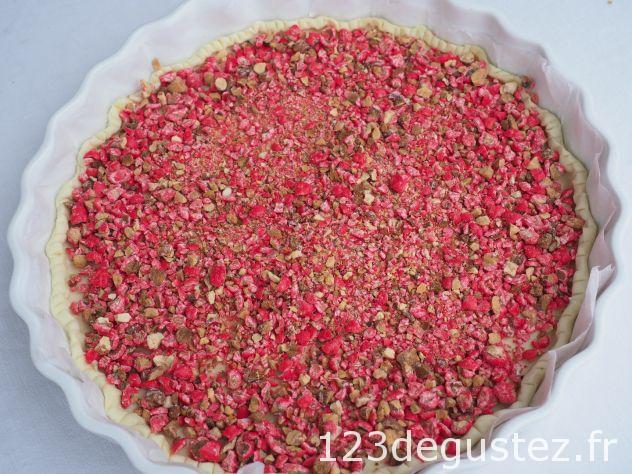 tarte à la praline rose facile