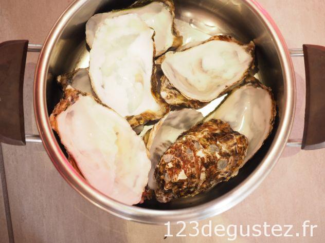 Huitres chaudes aux petits pois