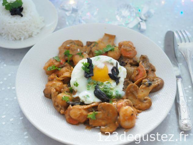 saint jacques aux oeufs pochés