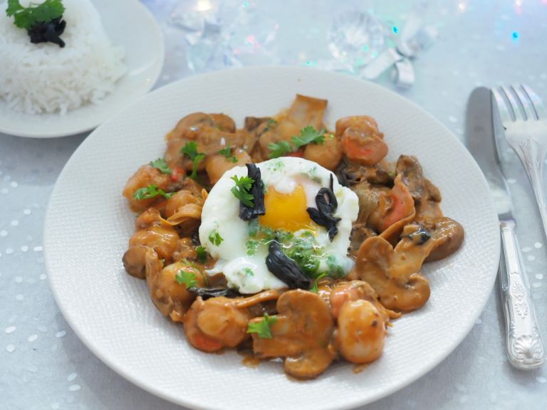 saint jacques aux oeufs pochés