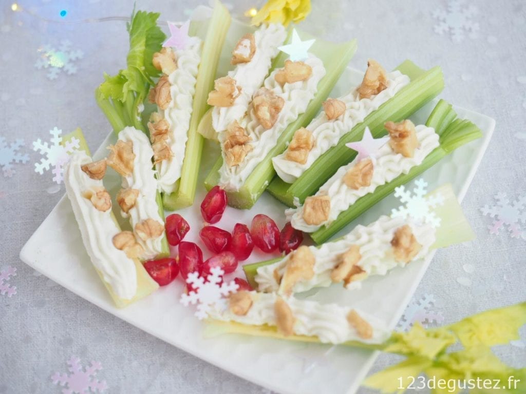 canapé celeri branche à la chantilly de gorgonzola