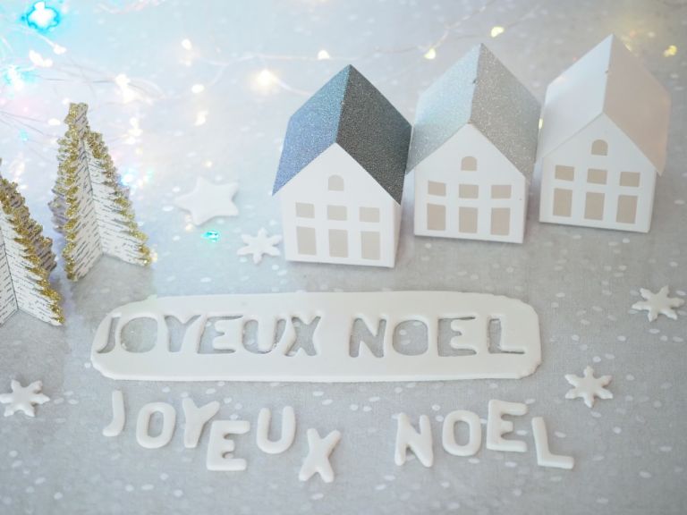 décor Noël facile en pâte à sucre