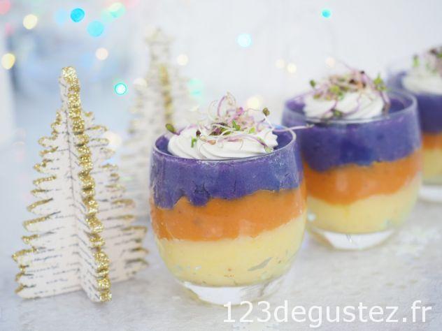 verrines tricolores à la pomme de terre