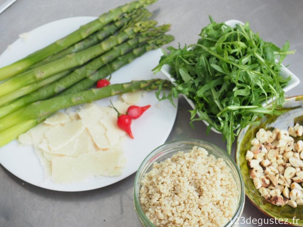 salade de quinoa aux asperges et parmesan
