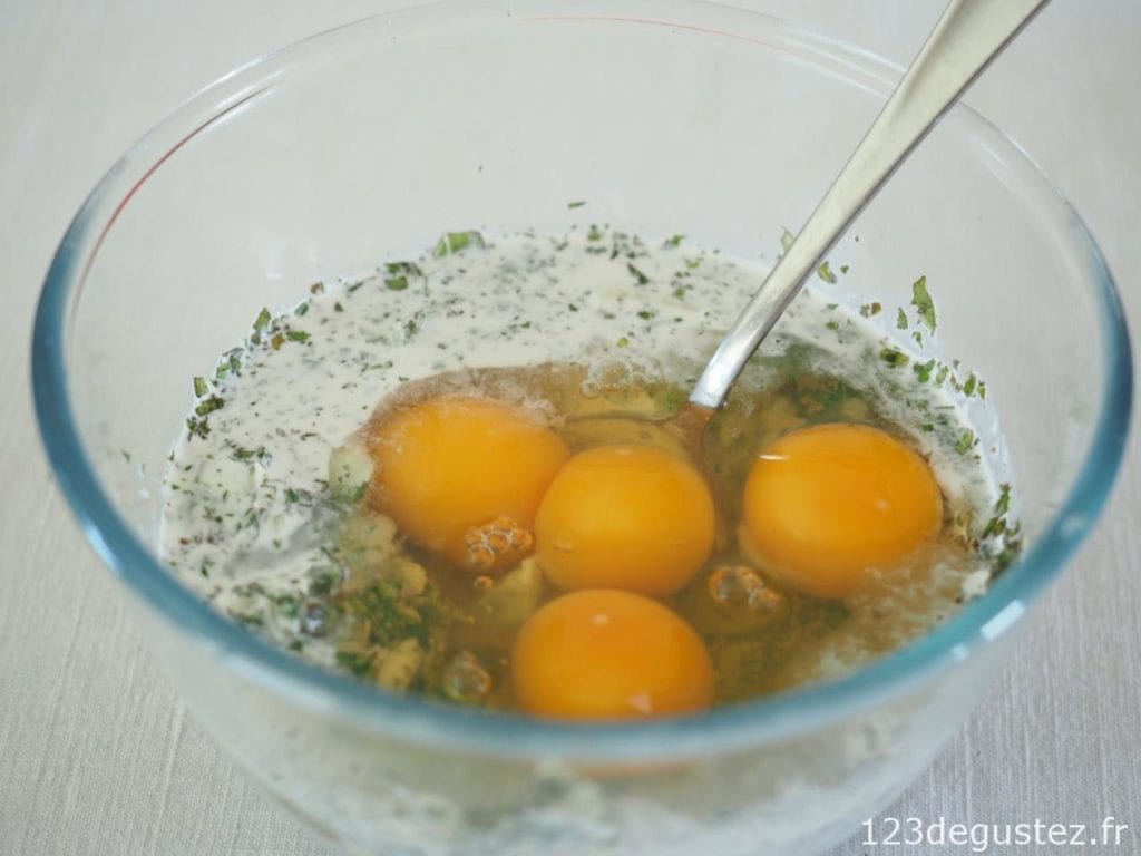 flan de courgette aux herbes