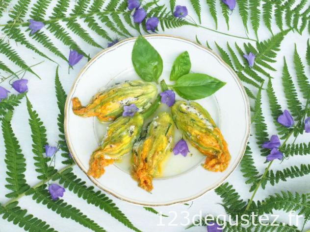 fleur de courgette farcie au basilic