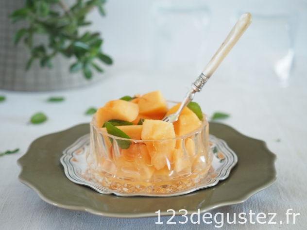 salade de melon à la menthe