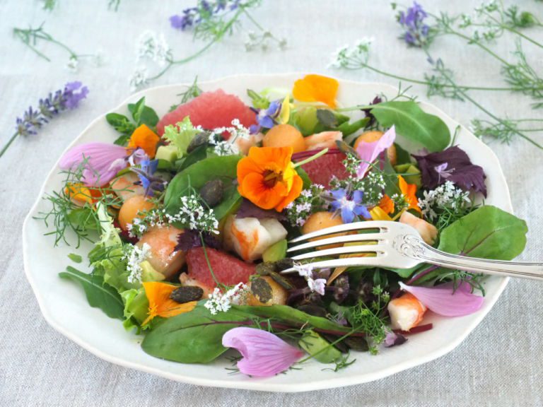 salade de fleurs et herbes