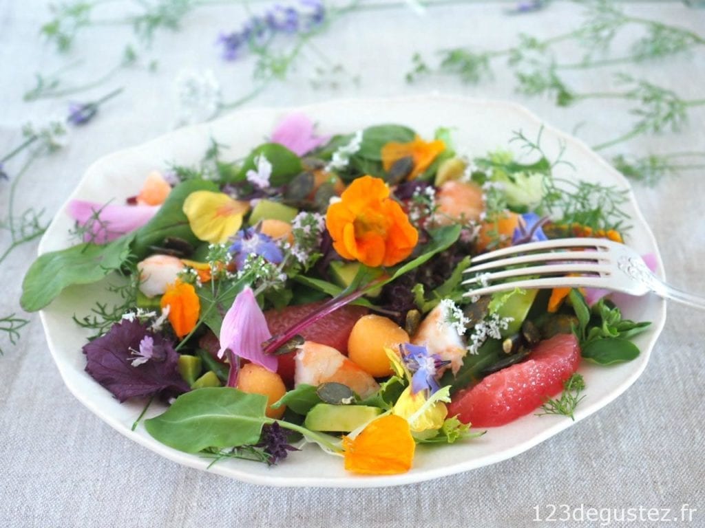 salade herbes et fleurs