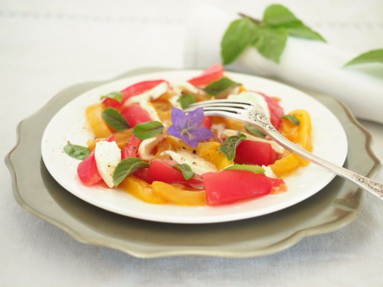 salade de poivrons jaunes marinés