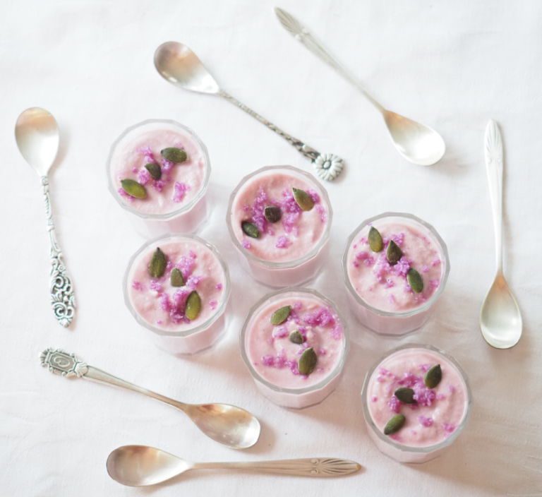 verrines de chou-fleur violet