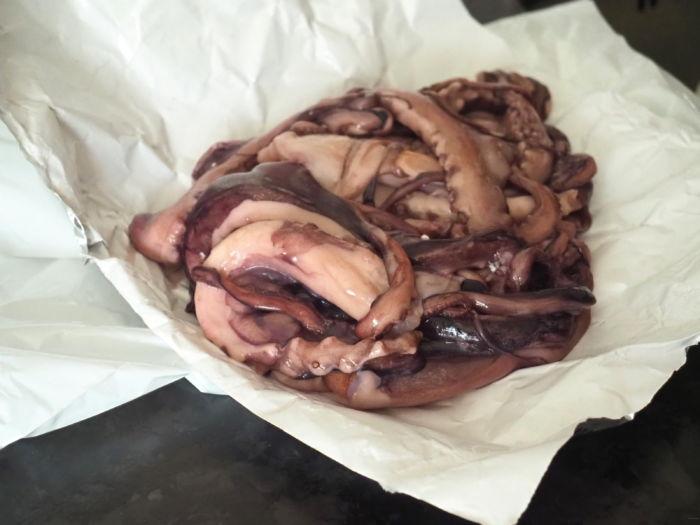 poulpe confit à l'huile d'olive