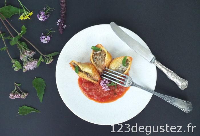 conchiglioni farcis végétariens
