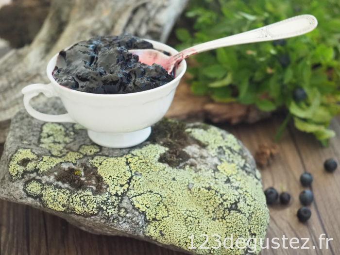 confiture de myrtille à l'agar agar