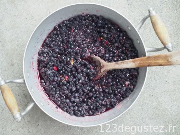 confiture de myrtille à l'agar agar