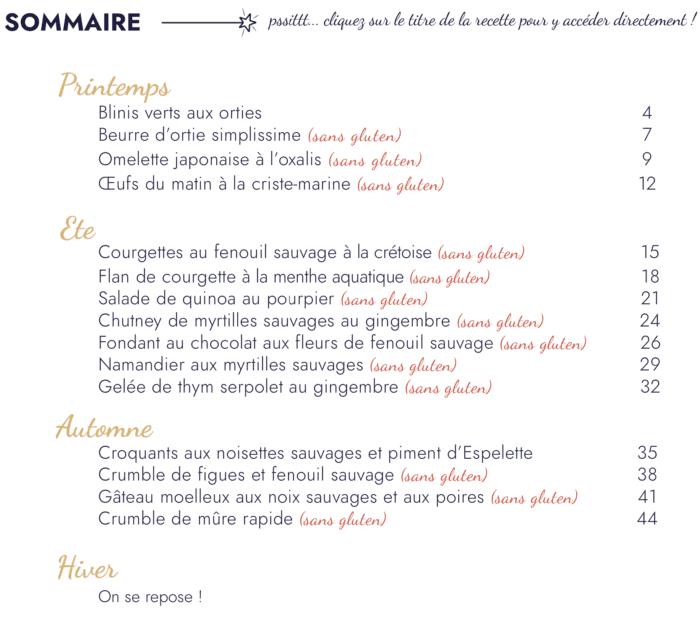 4 saisons de cueillette