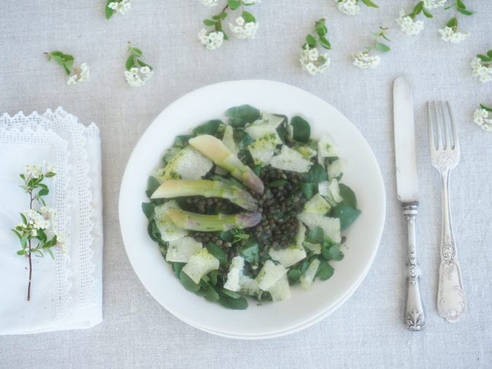 salade de lentlles au cresson