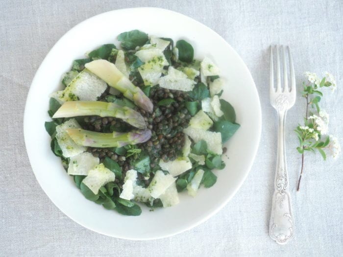 salade de lentlles au cresson