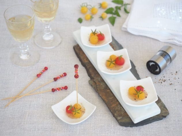 tomates cerises en gelée d'estragon