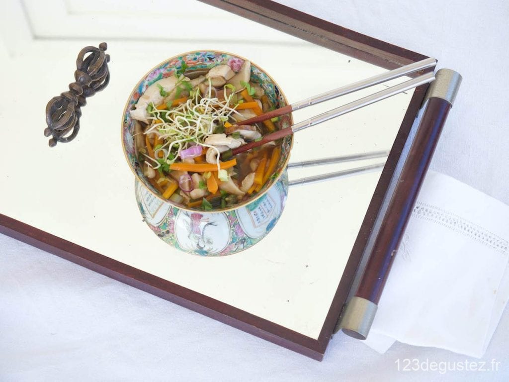 soupe au poulet et shiitake