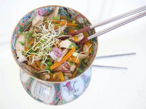 soupe au poulet et shiitake