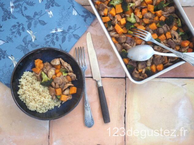 shiitake et butternut au four