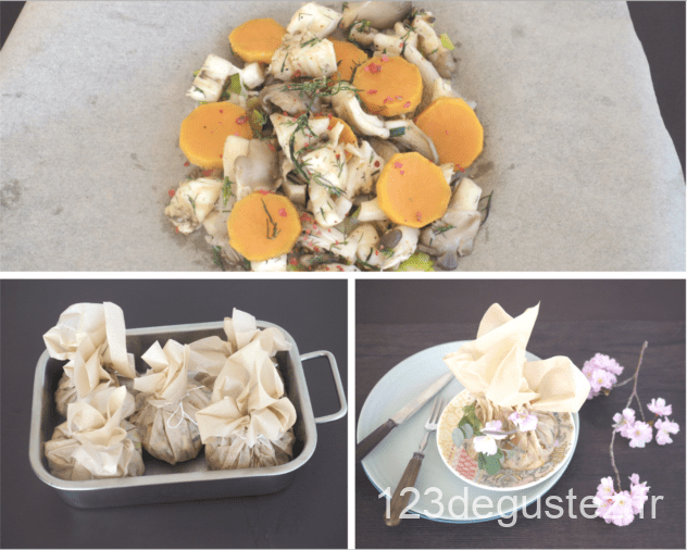 pleurotes en papillote