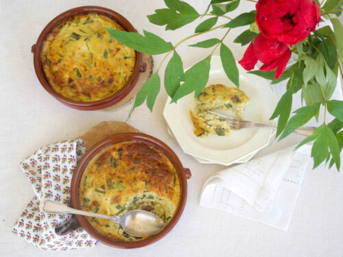 Flan aux oignons nouveaux