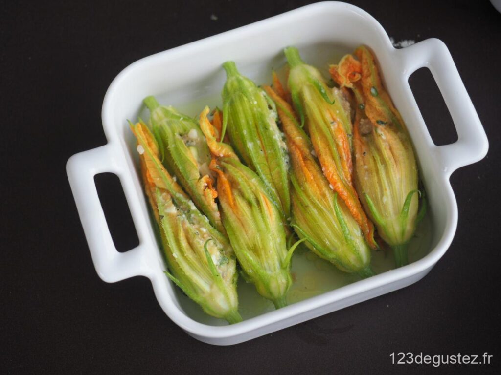 fleurs de courgette farcies aux 3 fromages