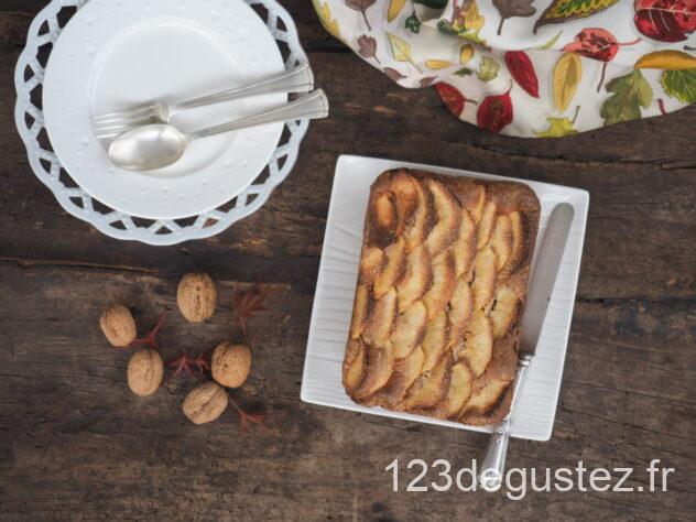 gateau noix et pomme