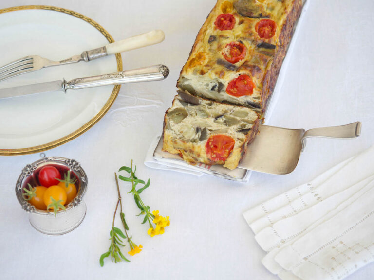 flan d'aubergines aux herbes