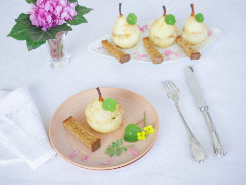 poires rôties à la fourme