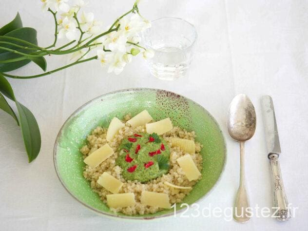 quinoa au coulis de cresson