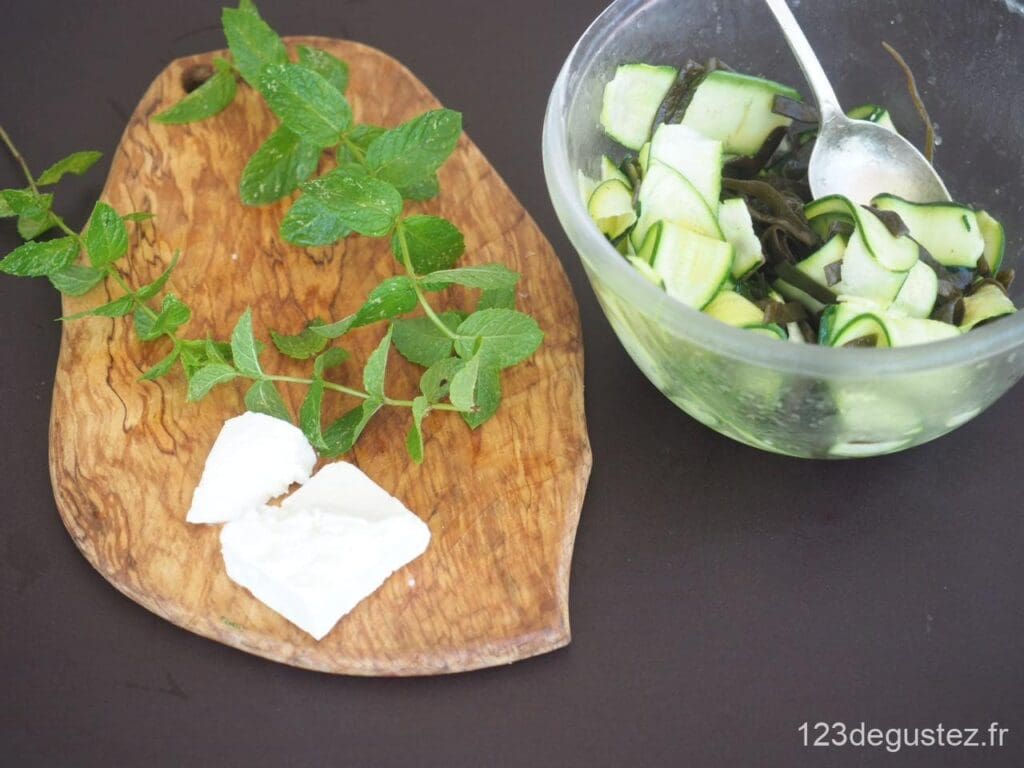 Tagliatelles de courgette aux algues